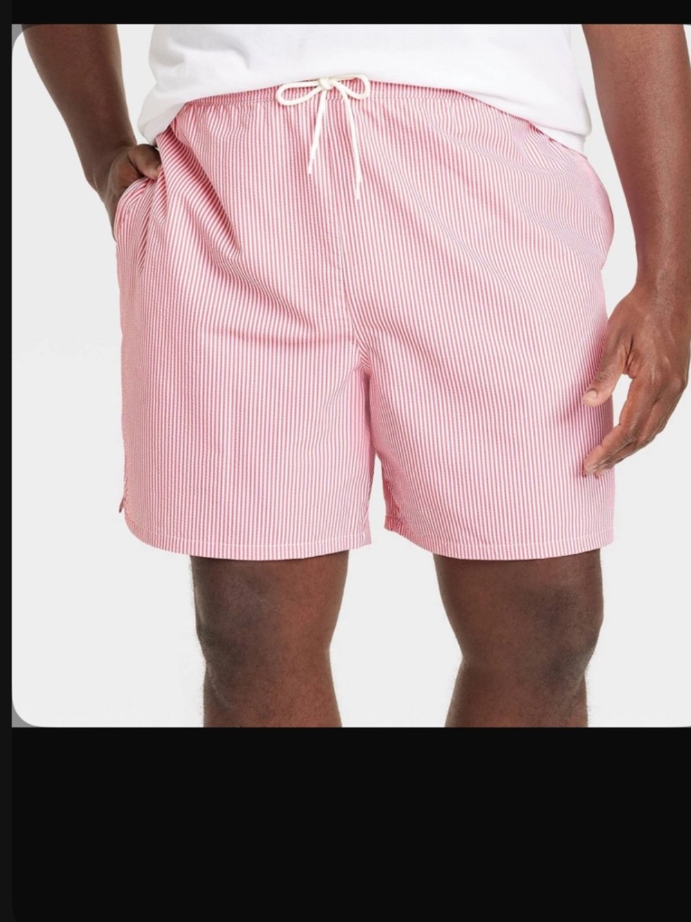 Goodfellow & Co red and White Striped Swim Trunks 5XL